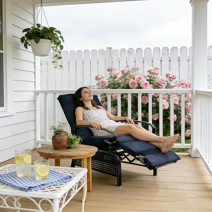 Kozyard Adjustable Outdoor Reclining Lounge Chair, Cushioned Patio Chaise Lounge - Image 6