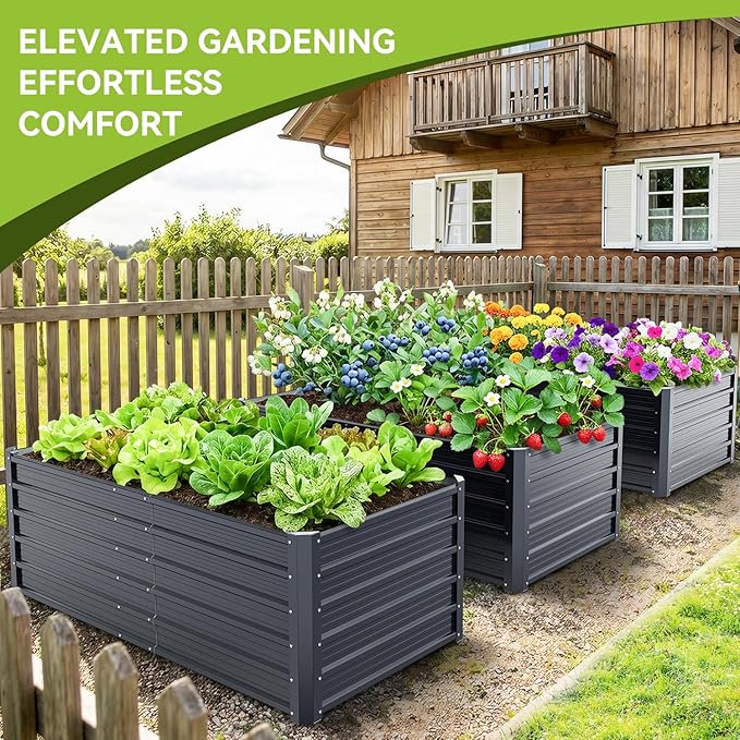 Ohuhu 6x3x1.9FT Metal Raised Garden Bed Outdoor, Reinforced Galvanized Steel - Image 7