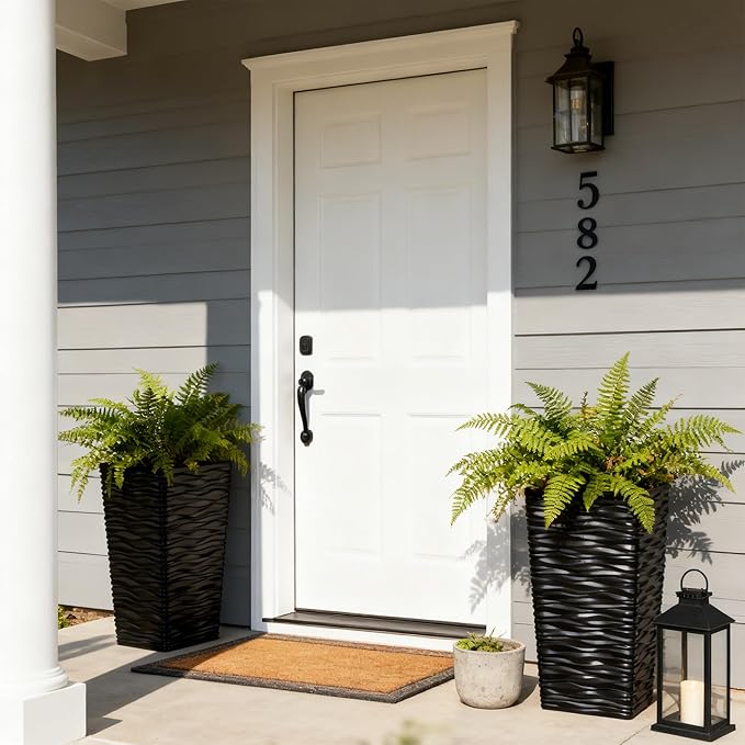 Worth Garden 2-Pack Black Tall Planter - Image 3