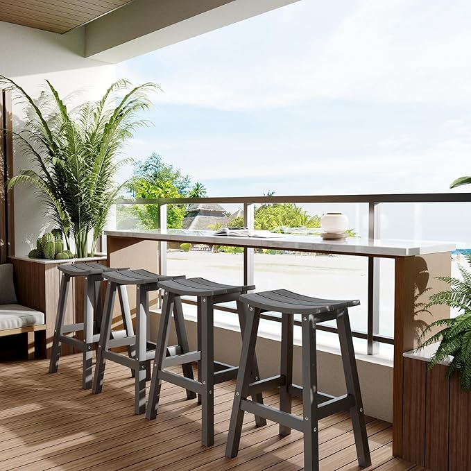 All-Weather Bar Stools Set of 2, Never Rot or Fade, - Image 2