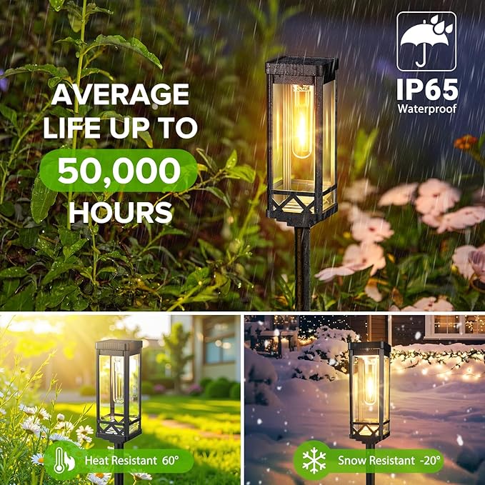 KOOPER Taller Solar Pathway Lights Outdoor, 8 Pack Upgraded Brighter Solar - Image 3