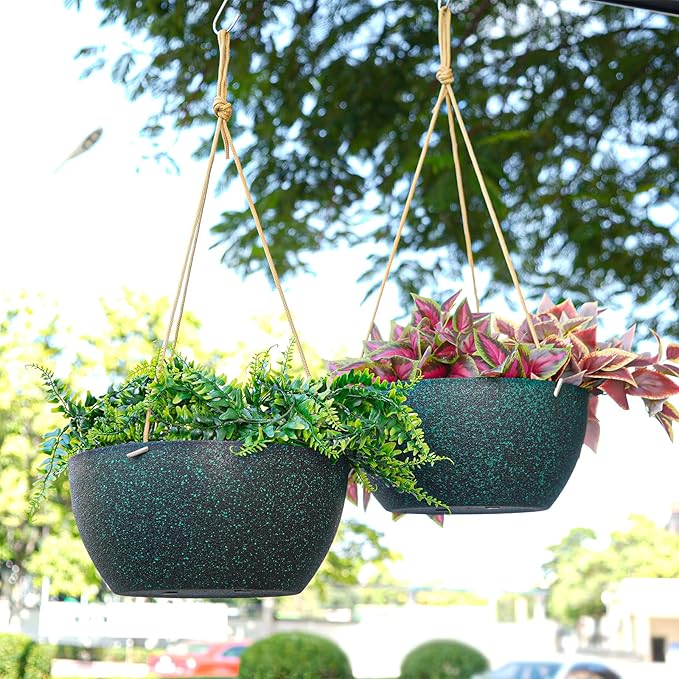 12 Inch 2 Pack Large Hanging Planters - Image 3