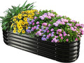 17" Tall Outdoor Garden Raised Garden Bed Kits, 5ft X 2ft Oval, 0.8MM Thick by YSEJOMP