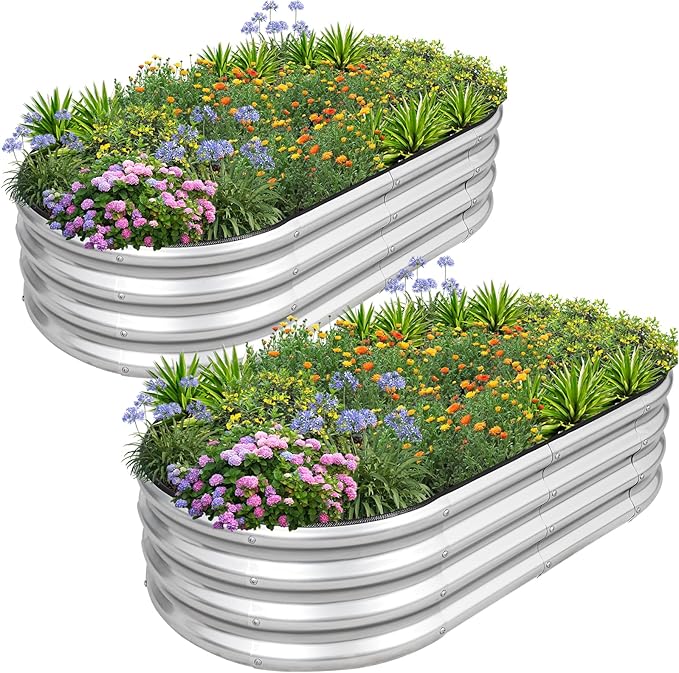 1MORE Galvanized Raised Garden Bed- Planter Garden Boxes Outdoor, Raised Beds by 1MORE