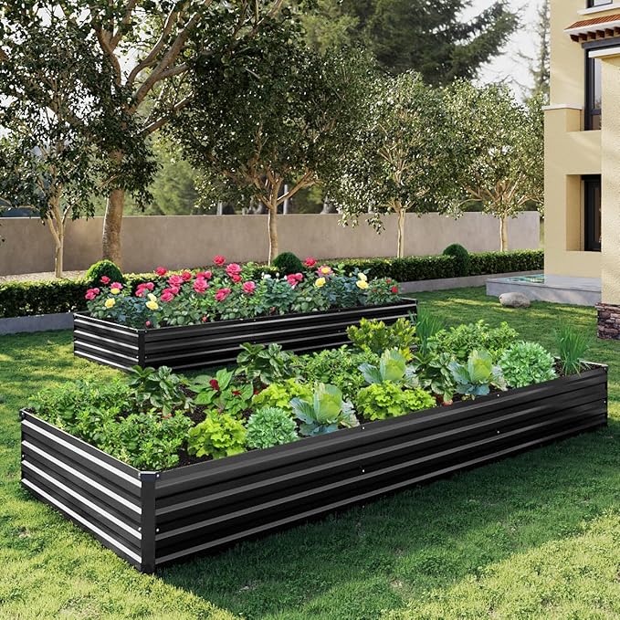 10×3×1FT Galvanized Raised Garden Bed Kit, Metal Planter Boxes, Large Outdoor - Image 5