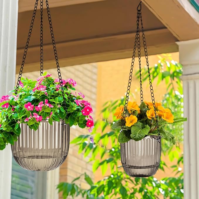 Maxcheck 4 Pcs Self Watering Hanging Planters Indoor Gift 6.5'' 4.5'' Hanging - Image 6