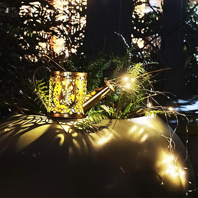 Solar Watering Can Lights, Outdoor Garden Decor, LED Waterproof String Light - Image 2