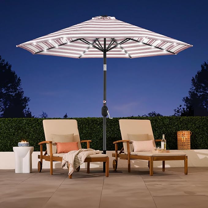 Best Choice Products 10ft Solar Polyester LED Lighted Patio Umbrella w/Tilt - Image 5