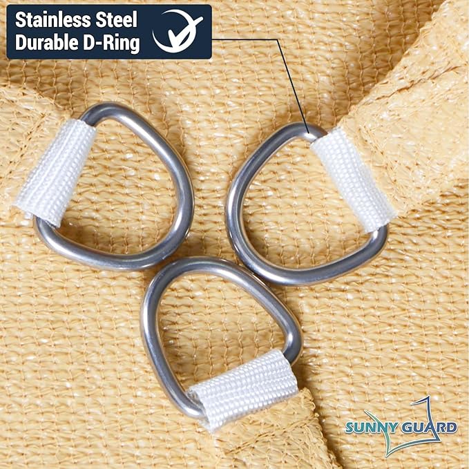 SUNNY GUARD Custom Size 9'x14' Sand Sun Shade Sail Rectangle UV Block Shade - Image 6