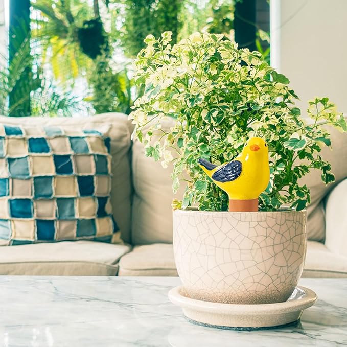 4 Pack Self Watering Bird Shaped Globes, Terracotta Vacation Planters Devices - Image 6