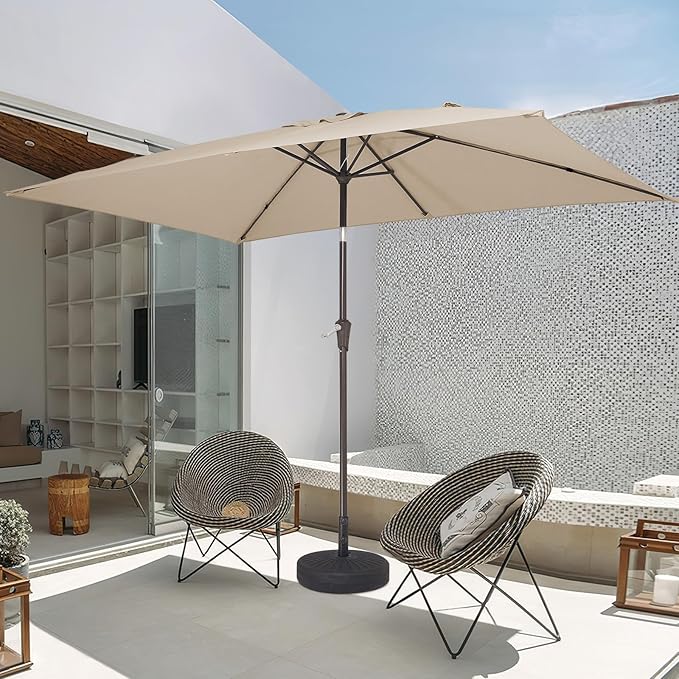 JEAREY 6.5x10 ft Rectangular Patio Umbrellas Rectangle Outdoor Umbrella - Image 8