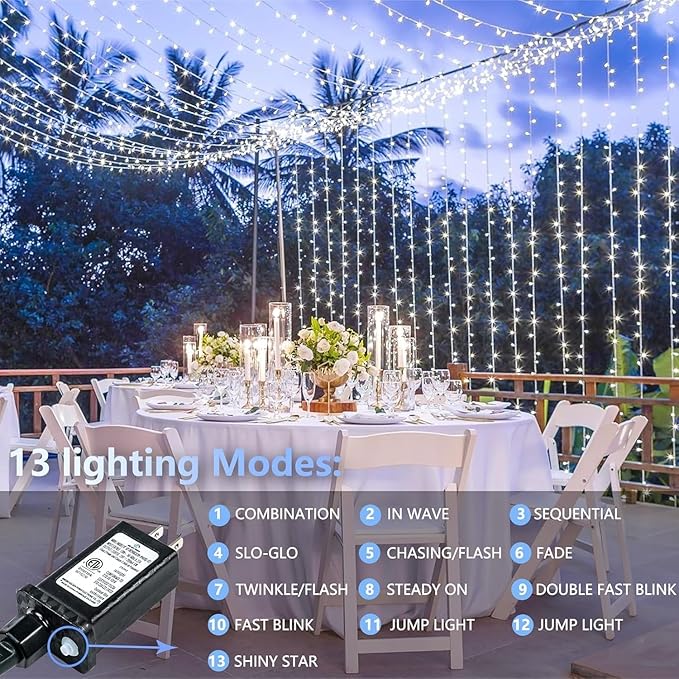 Connectable 200 LED String Lights Indoor Outdoor, 66FT Cool White Christmas - Image 3