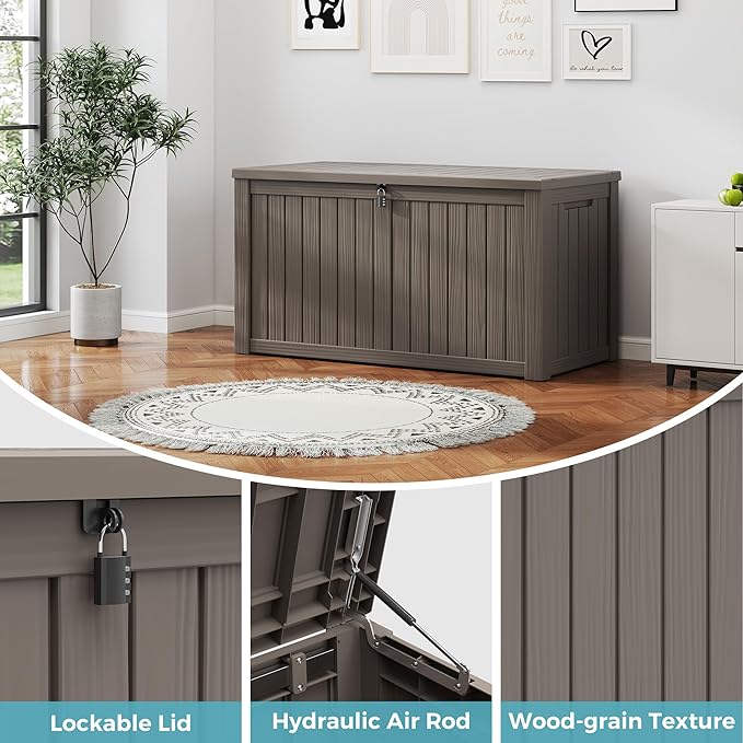 Outdoor Storage Box, Resin Deck Boxes Indoor and outdoor, Waterproof Storage - Image 7