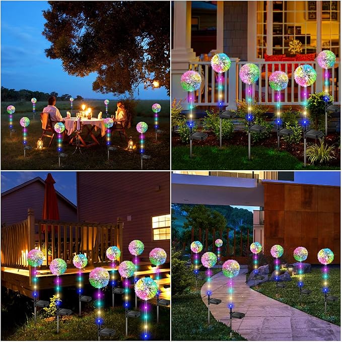 Solar Dandelion Lights Outdoor Decorative: 6 Pack Garden Lights Solar Powered - Image 3