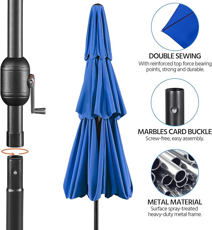 Yaheetech 3 Tier Patio Umbrella 10ft Vented Outdoor Large Market Table Umbrella - Image 5