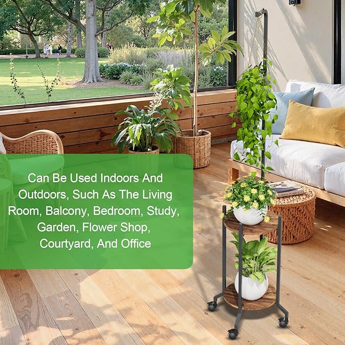 Plant Stand Indoor, 2 Tier Hanging Tall Plant Shelf - Image 6