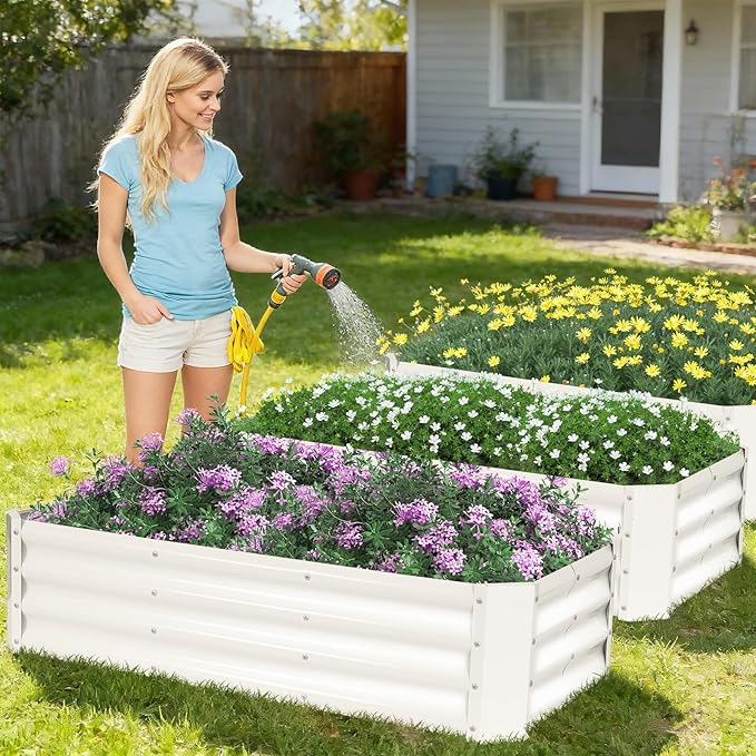 ZORMY 2 Pcs 4x2x1ft Galvanized Raised Garden Bed Outdoor, Metal Planter Boxes - Image 2