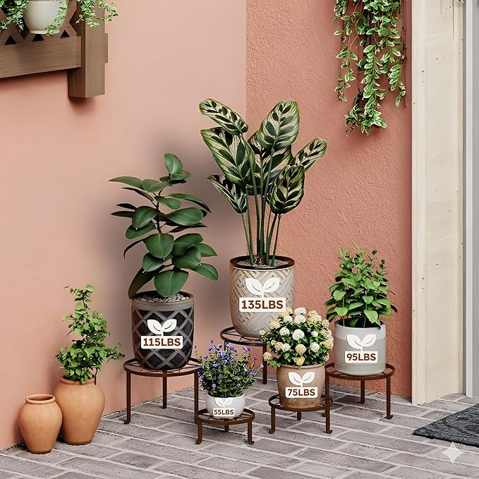5-Pack Heavy Duty Flower Pot Stands Holder - Image 3
