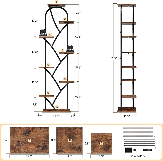 Plant Stand Indoor With Grow Lights - Image 6