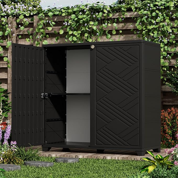 ADDOK Indoor Outdoor Plastic Storage Cabinet 34"x15"x34" - Image 5