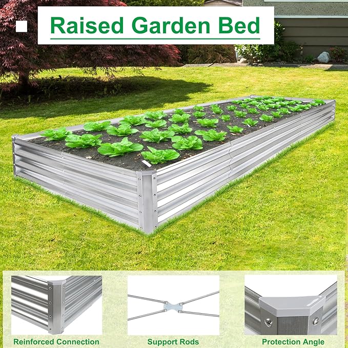 JERIA 12×4×1ft Raised Garden Bed - Image 4