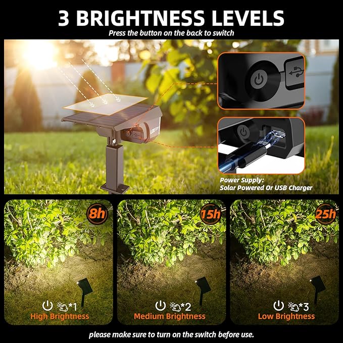 Solar Lights Outdoor Waterproof Landscape Lights, 40 LEDs Solar Spot Lights - Image 4