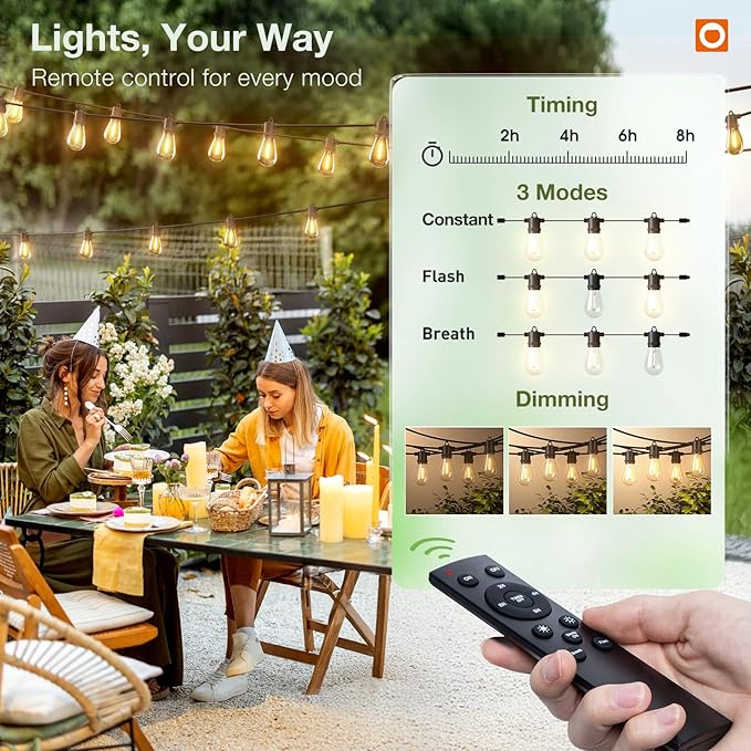 addlon 150FT LED Outdoor String Lights - Image 2