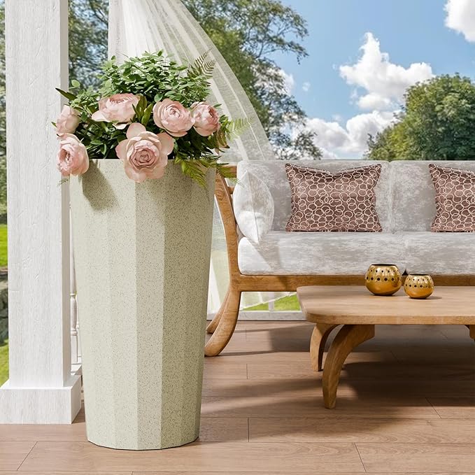 23.6" Tall Outdoor Planters Set of 2, Large Planters - Image 6