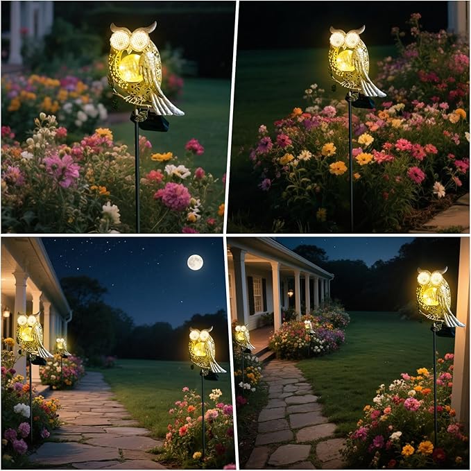 Solar Lights Outdoor Decor, Solar Owl Yard Decorations Outdoor, Garden - Image 5