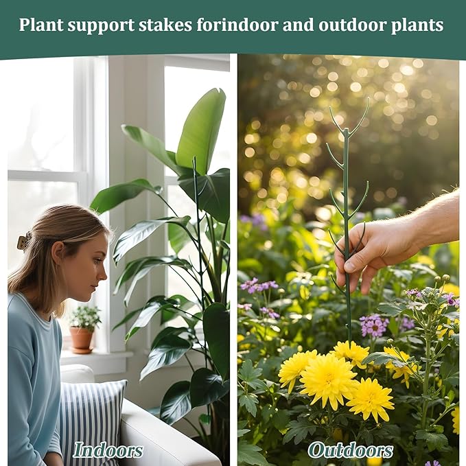 Grevosea 10 Pack Plant Support Stakes, Stackable Monstera Plant Supports - Image 4