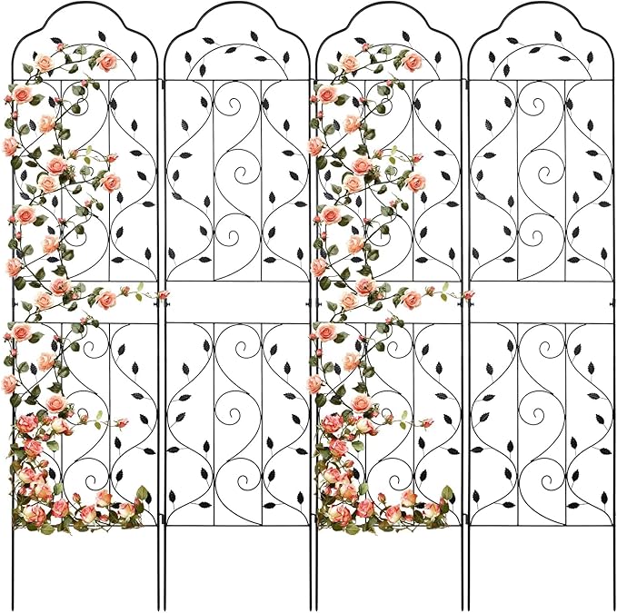hogardeck 4 Packs 84 * 19 inch Metal Garden Trellis by HOGARDECK