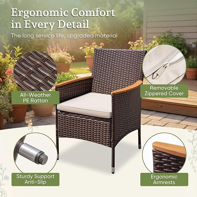 Greesum 9 Pieces Outdoor Patio Dining Set, Conversation Sets - Image 4