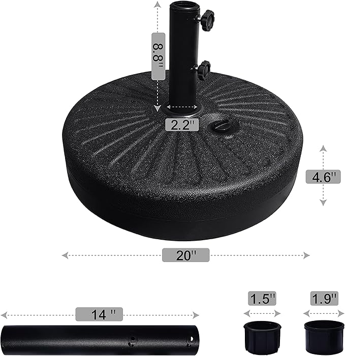 EliteShade Umbrella Base Water Filled Stand Market Patio Outdoor Heavy Duty - Image 3