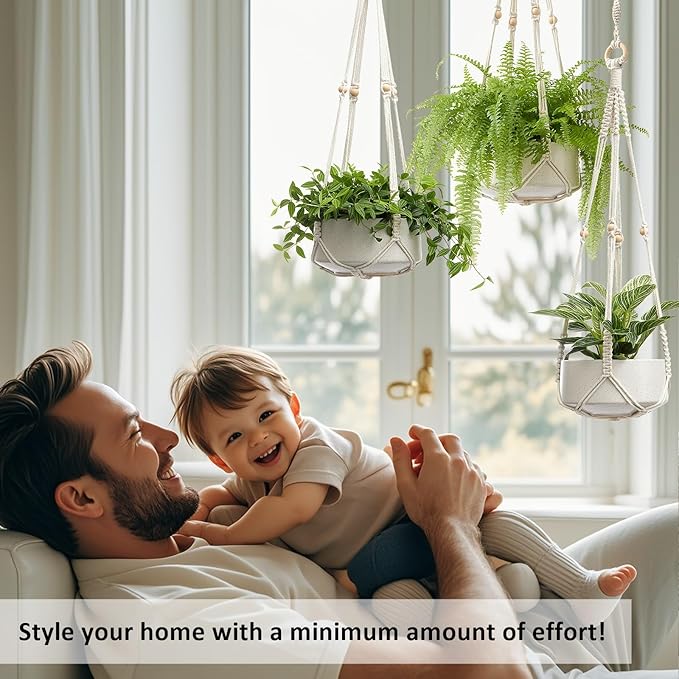 CADNLY Macrame Plant Hangers Indoor – Rope Hanging Plant Holder - Image 2