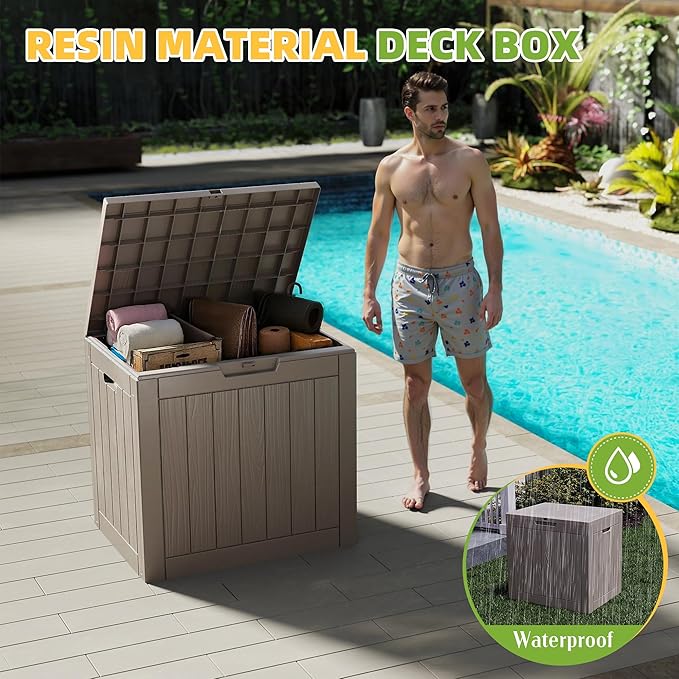 30 Gallon Outdoor Storage Box Weather Resistant UV Protection Waterproof Resin - Image 3