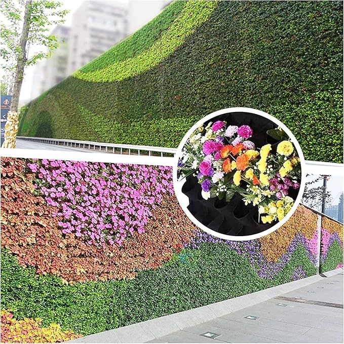 72 Pockets Hanging Planter Bags, Hanging Vertical Wall Mounted Plant Planting - Image 2