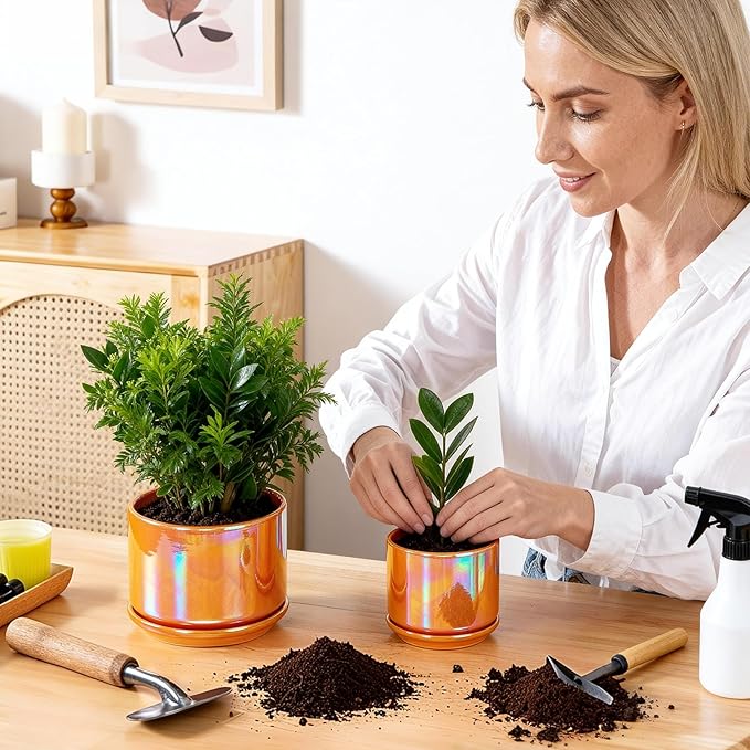 EFISPSS Ceramic Plant Pots, 4+5+6 Inch Ceramic Indoor Pots - Image 7