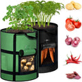 7 Gallon Potato Grow Bags with Viewing Window, 300G Nonwoven Garden Planting by Createagardenyoulove