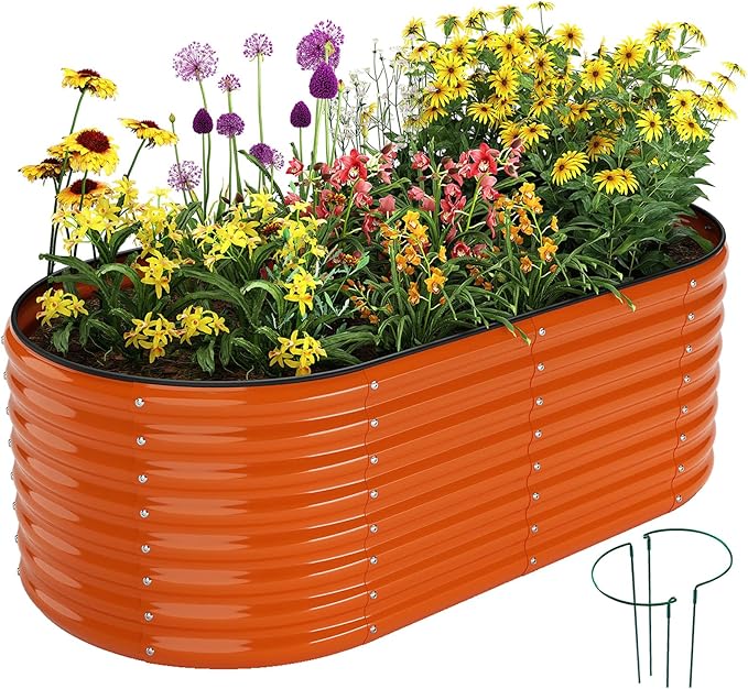Galvanized Metal Planter Raised Garden Bed Kit by ZFHgarden