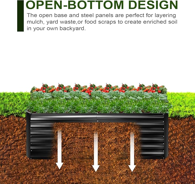 EDOSTORY Metal Raised Bed Garden Bed Kit, Large Metal Raised Garden Beds - Image 5