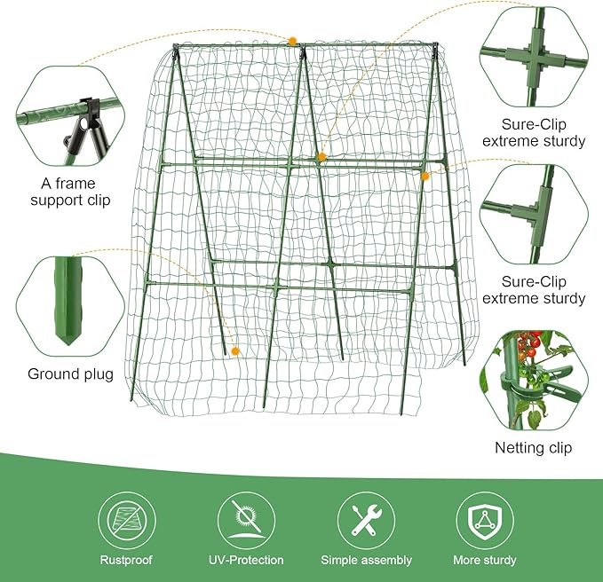 55" H x 36" W Cucumber Trellis for Raised Bed Garden, Cucumber Trelli for - Image 4