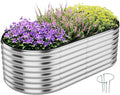 Large Raised Garden Bed Galvanized Metal Round Raised，Garden Bed Outdoor by ZFHgarden
