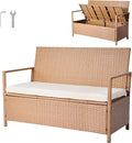 VEVOR Outdoor Storage Bench, 2-Person PE Rattan Storage Bench, 70 Gal Deck Box by VEVOR