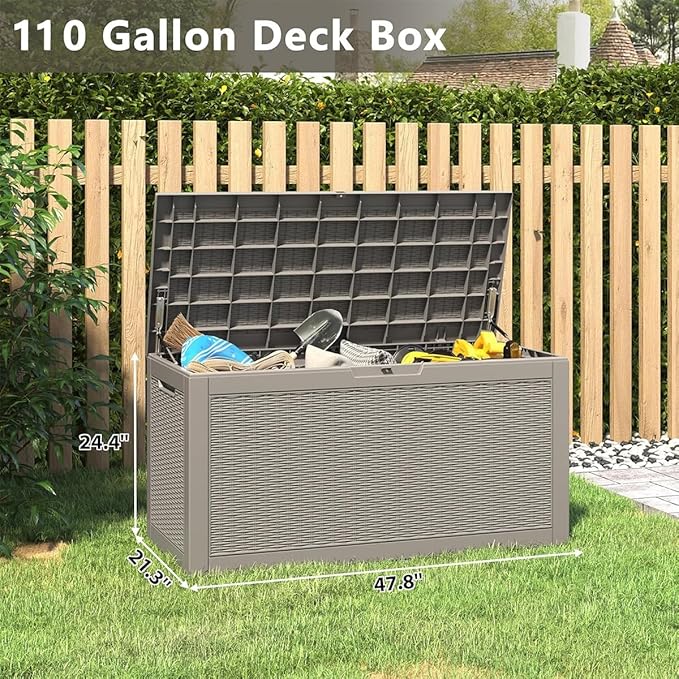 Outdoor Storage Box, Resin Deck Boxes Indoor and outdoor, Waterproof Storage - Image 2