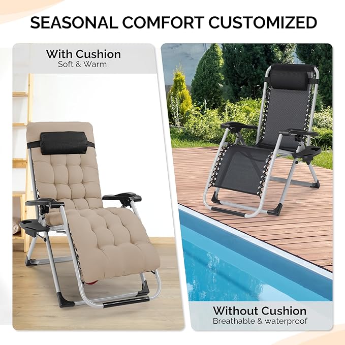 VINGLI Padded Zero Gravity Chair, Lounge Chair - Image 6