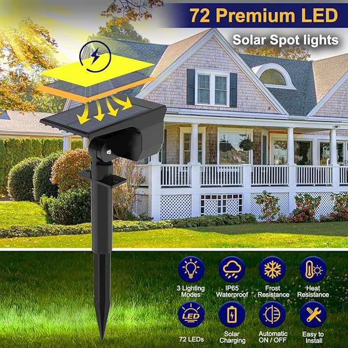 LOTMOS Solar Spot Lights Outdoor Waterproof IP67, 10 Pack Landscape Spotlights - Image 2