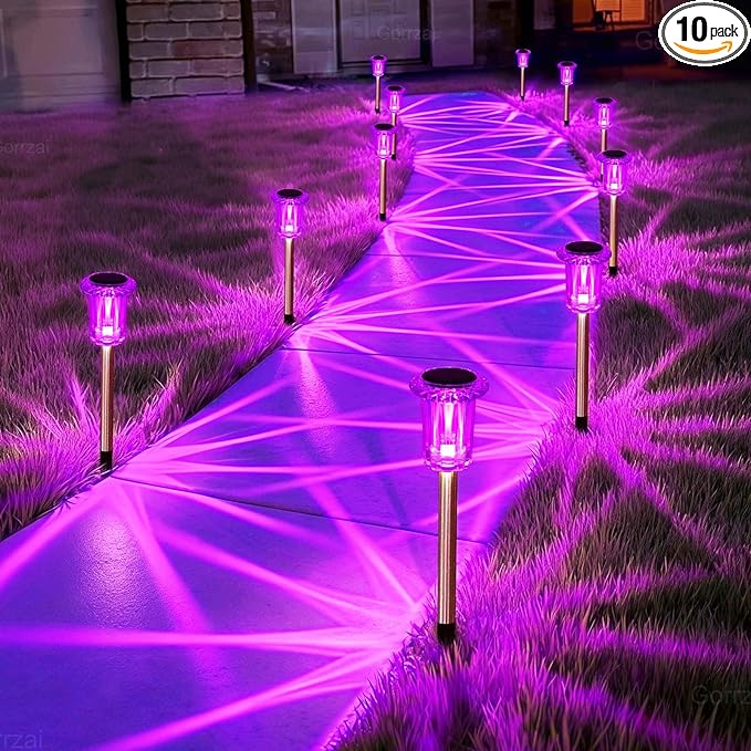 Christmas Solar Lights Outdoor 10 Pack Solar Pathway Lights Outdoor Halloween by Gorrzai