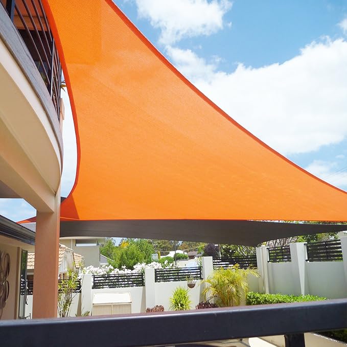 E&K Sunrise 17' x 17' x 17' Sun Shade Sail Triangle Canopy Shade Cover UV Block - Image 8