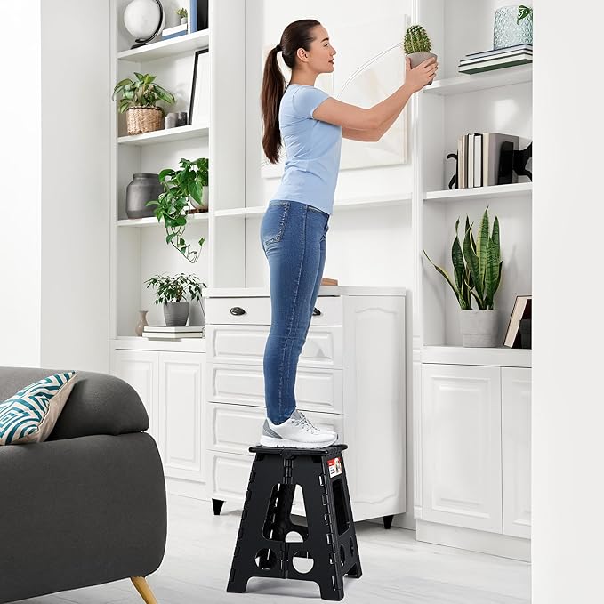 ACSTEP Folding Step Stool 16 Inch Heavy Duty Step Stool Foldable - Image 2