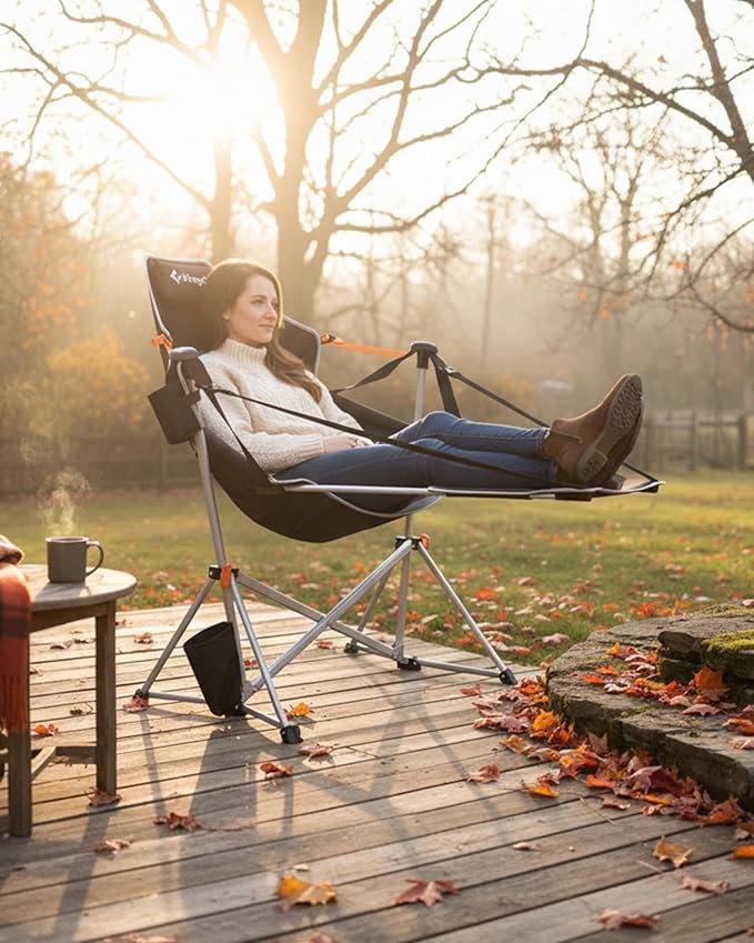 KingCamp Hammock Chair with Footrest – Heavy Duty Swinging Rocking Camping - Image 3